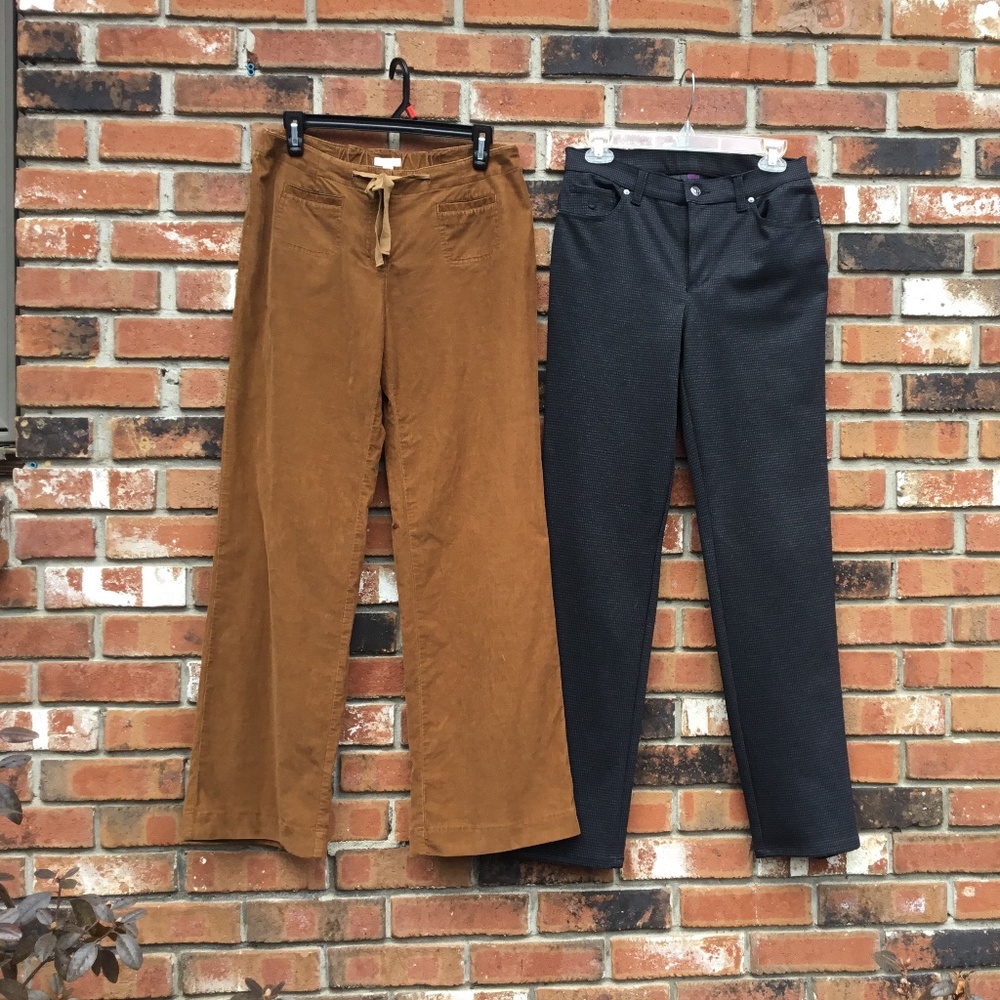 Brown  Corduroy and Black/Grey Mini Check Pants